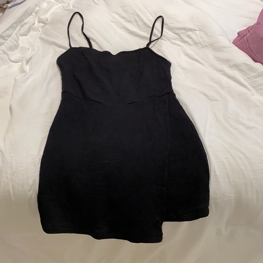 Dress in front, with built in shorts.